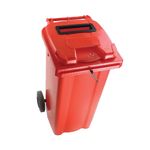 2Work Wheelie Bin Waste Slot Lid 140 Litre Red 2W10879