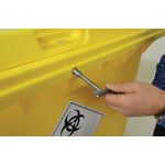 2Work Wheelie Bin Clinical Waste 660 Litre 4 Wheel Lock Yellow 2W10896