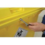 2Work Wheelie Bin Clinical Waste 120 Litre Lockable Yellow 2W10900
