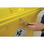 2Work Wheelie Bin Clinical Waste 240 Litre Lockable Yellow 2W10901