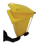 2Work Wheelie Bin Refuse 80 Litre 2 Wheel Pedal Yellow 2W10921