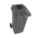 2Work Wheelie Bin 120 Litre with Bottle Bank and Lock Grey 2W10922