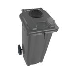 2Work Wheelie Bin 360 Litre with Bottle Bank and Lock Grey 2W10934
