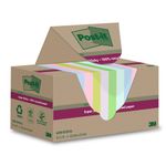 Post-it Super Sticky Recycle 47.6x47.6 Cardboard Packaging Assorted (Pack of 12) 622RSS12COL