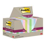 Post-it Super Sticky Recycle 47.6x47.6 Cardboard Packaging Assorted (Pack of 12) 622RSS12COL