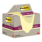 Post-it Super Sticky Recycled 76x76mm Cardboard Packaging Yellow (Pack of 12) 654 RSS12CY