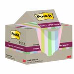 Post-it Super Sticky Recycled 76x76mm Cardboard Packaging Assorted (Pack of 12) 654 RSS12COL