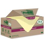 Post-it Super Sticky Recycle 76x76mm Cardboard Packaging Yellow (Pack of 18) 654 RSSCY 14+4F