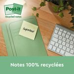 Post-it Super Sticky Recycle 76x76mm Cardboard Packaging Yellow (Pack of 18) 654 RSSCY 14+4F