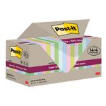 Post-it Super Sticky Recycled 76x76 Cardboard Packaging Assorted (Pack of 18) 654RSSCOL14+4F