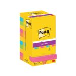 Post-it Super Sticky 76x76mm 90 Sheets Carnival Cardboard Packaging (Pack of 12) 654-12SS-CARN