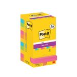 Post-it Super Sticky Notes 76x76mm 90 Sheets Carnival VALUE PACK 8 + 4 FREE (Pack of 12) 654-SSCARN-