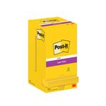 Post-it Super Sticky Notes 76x76mm 90 Sheets Cardboard Packaging Ultra Yellow (Pack of 12) 654-S