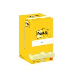 Post-it Notes 76x76mm 100 Sheets Cardboard Packaging Canary Yellow (Pack of 12) 654-CY