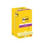 Post-it Super Sticky Note 76x76mm 90 Sheets Cardboard Packaging Canary Ylw (Pack of 12) 654-12SS-CY