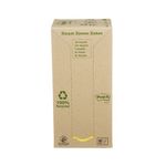 Post-it Notes Recycled Tower 76x76mm Cardboard Packaging Canary Yellow (Pack of 16) 654-1T