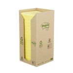 Post-it Notes Recycled Tower 76x76mm Cardboard Packaging Canary Yellow (Pack of 16) 654-1T