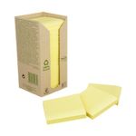 Post-it Notes Recycled Tower 76x76mm Cardboard Packaging Canary Yellow (Pack of 16) 654-1T