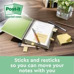 Post-it Recycled Notes 76x127mm 100 Sheets Cardboard Packaging Canary Yellow (Pack of 16) 655-1T