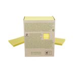 Post-it Recycled Notes 76x127mm 100 Sheets Cardboard Packaging Canary Yellow (Pack of 16) 655-1T