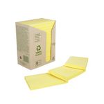 Post-it Recycled Notes 76x127mm 100 Sheets Cardboard Packaging Canary Yellow (Pack of 16) 655-1T