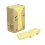 Post-it Recycled Notes 38x51mm 100 Sheets Cardboard Packaging Canary Yellow (Pack of 24) 653-1T