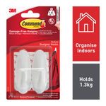 3M Command Adhesive Hook Medium White (Pack of 2) 17081