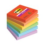 Post-It Super Sticky Notes 90 Sheets 76x76mm Playful Colours Assorted (Pack of 6) 654-6SS-PLAY