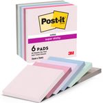 Post-it Super Sticky Notes Soulful 76x76mm 90 Pack of 6 654-6SS-SOUL