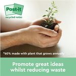 Post-it Recycled Notes Asst Colour 76x76mm 100 Pack of 16 654-1RPTN