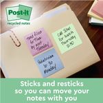 Post-it Recycled Notes Asst Colour 76x76mm 100 Pack of 16 654-1RPTN
