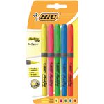 Bic Grip Highlighter Pen Chisel Tip 1.6-3.3mm Line Assorted Colours (Pack 5) - 824758