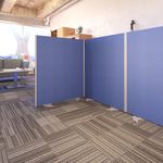 Floor standing fabric screen 1800mm high x 1400mm wide - blue