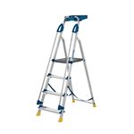 Werner Workstation 4 Tread Stepladder Twin Handrails Blue 7050418L