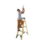 Werner 6 Tread Fibreglass Swingback Stepladder Yellow/Black 7160618