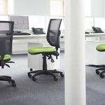 Altino mesh back PCB operator chair with fixed arms - black