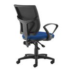 Altino mesh back PCB operator chair with fixed arms - blue