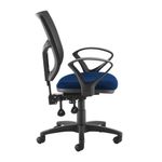 Altino mesh back PCB operator chair with fixed arms - blue