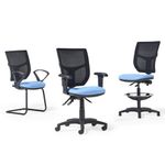 Altino mesh back PCB operator chair with adjustable arms - blue