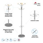 Alba Vienna Coat Stand 350x350x1790mm Metal/Wood PMVIENNA