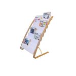 Alba Literature Floor Display 8x2 Compartments A4 Natural Wood Frame White Compartments DDEXPO8W BC
