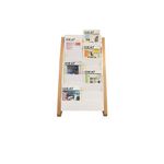 Alba Literature Floor Display 8x2 Compartments A4 Natural Wood Frame White Compartments DDEXPO8W BC