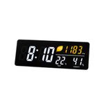 Alba LED Wall Clock With CO2 Level Temperature Humidity Sensor Black HORDGTL CO2