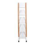 Alba Mobile Narrow Literature Display 5 Compartments A4 Natural Frame White Compartments DD5PMW BC