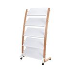 Alba Mobile Wide Literature Display 5x3 Compartments A4 Natural Frame White Compartments DD5GMW BC