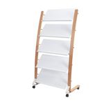 Alba Mobile Wide Literature Display 5x3 Compartments A4 Natural Frame White Compartments DD5GMW BC