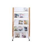 Alba Mobile Wide Literature Display 5x3 Compartments A4 Natural Frame White Compartments DD5GMW BC