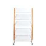 Alba Mobile Wide Literature Display 5x3 Compartments A4 Natural Frame White Compartments DD5GMW BC