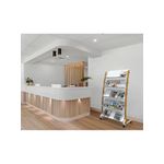 Alba Mobile Wide Literature Display 5x3 Compartments A4 Natural Frame White Compartments DD5GMW BC