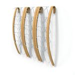 Alba Wall Display Unit 5 Compartments Natural Wood Frame White Compartments DDEXPOWALL BC